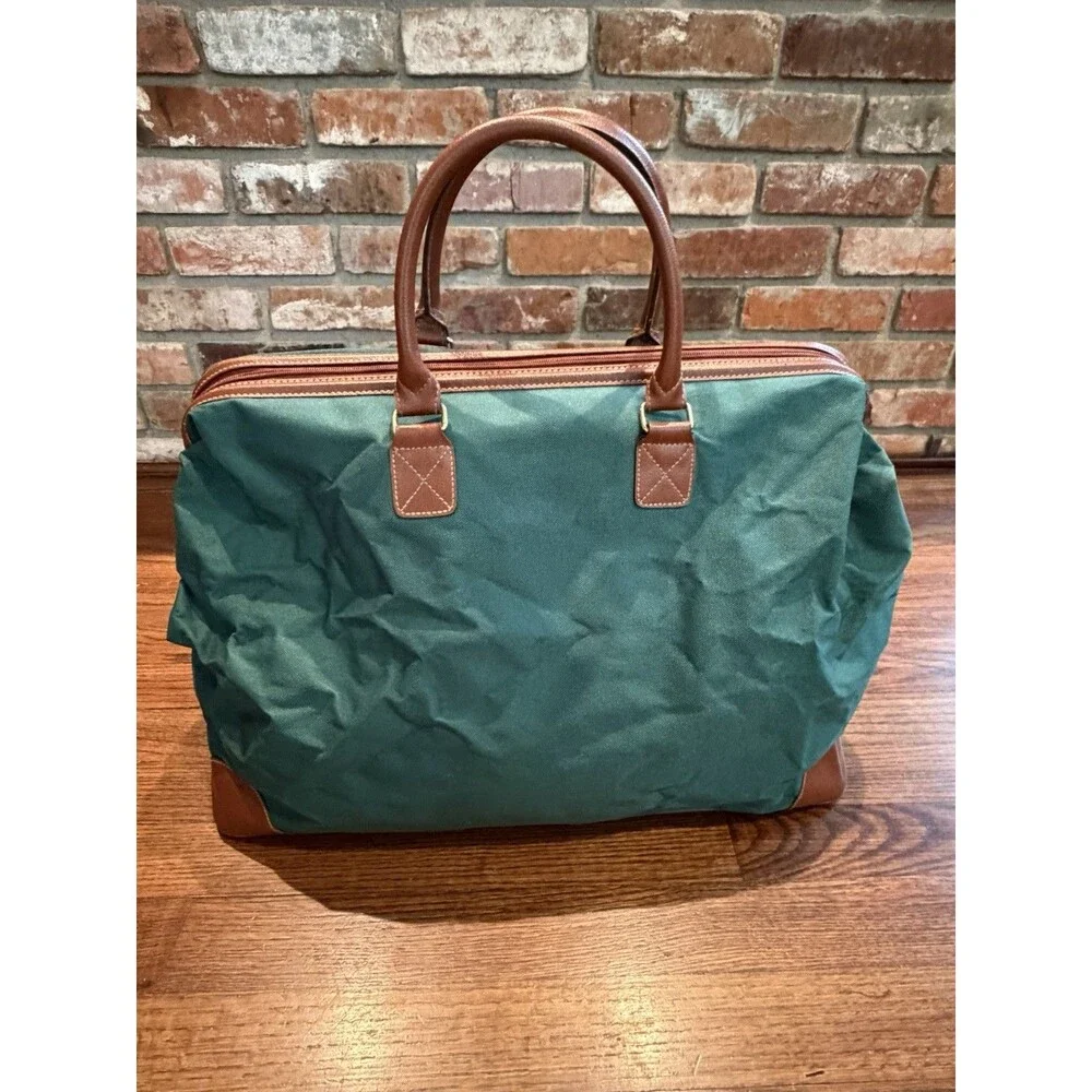 Vintage Ralph Lauren Weekender Duffle Bag 80's-90's Green Canvas Travel Tote